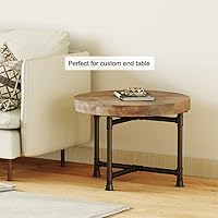 Vista 6 de Patas de metal para mesa de café de 16 pulgadas, patas de banco negras, patas de silla de escritorio resistentes para muebles, juego de 2, base