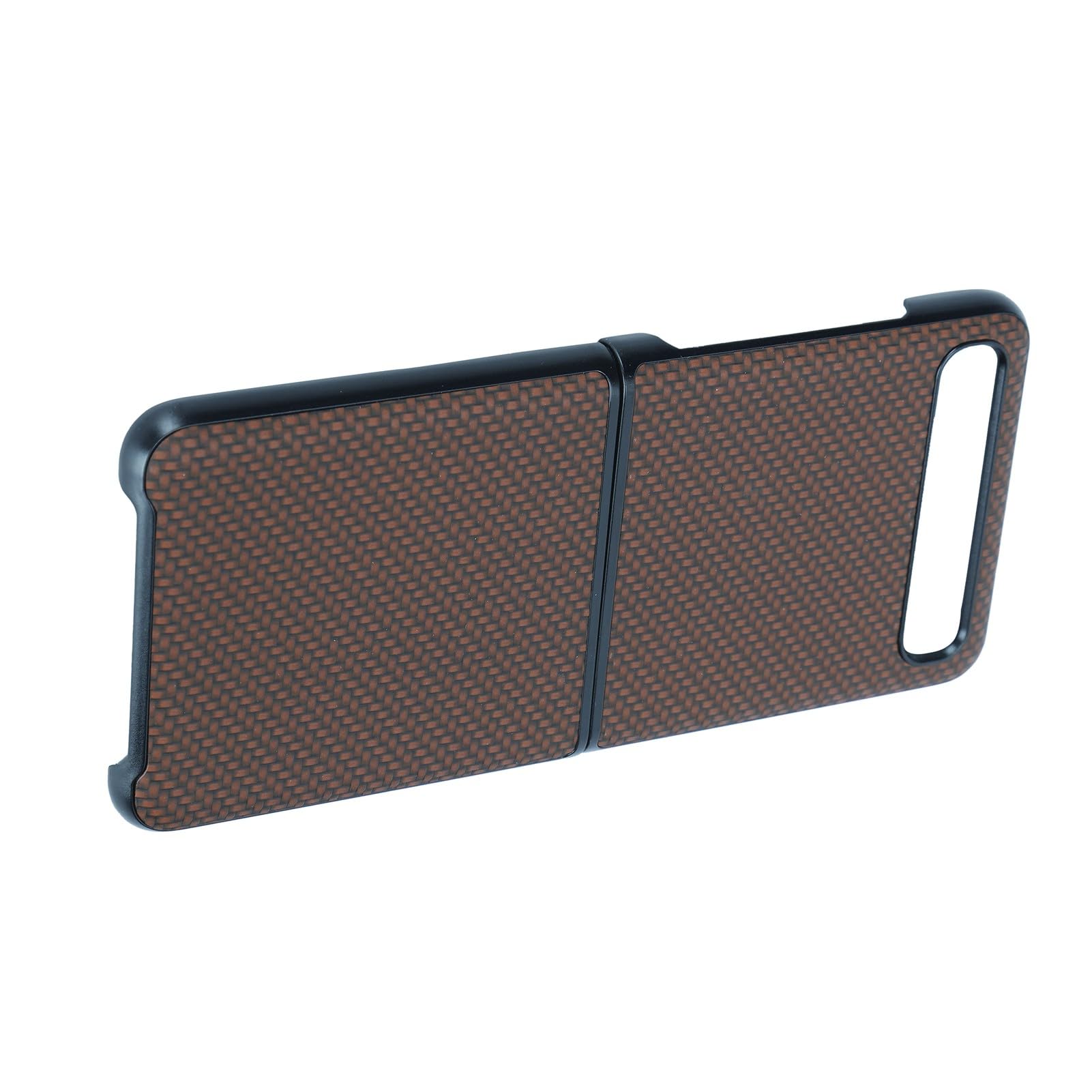 Wakects Carbon Fiber Textured Phone Case for Z Flip (BROWN)