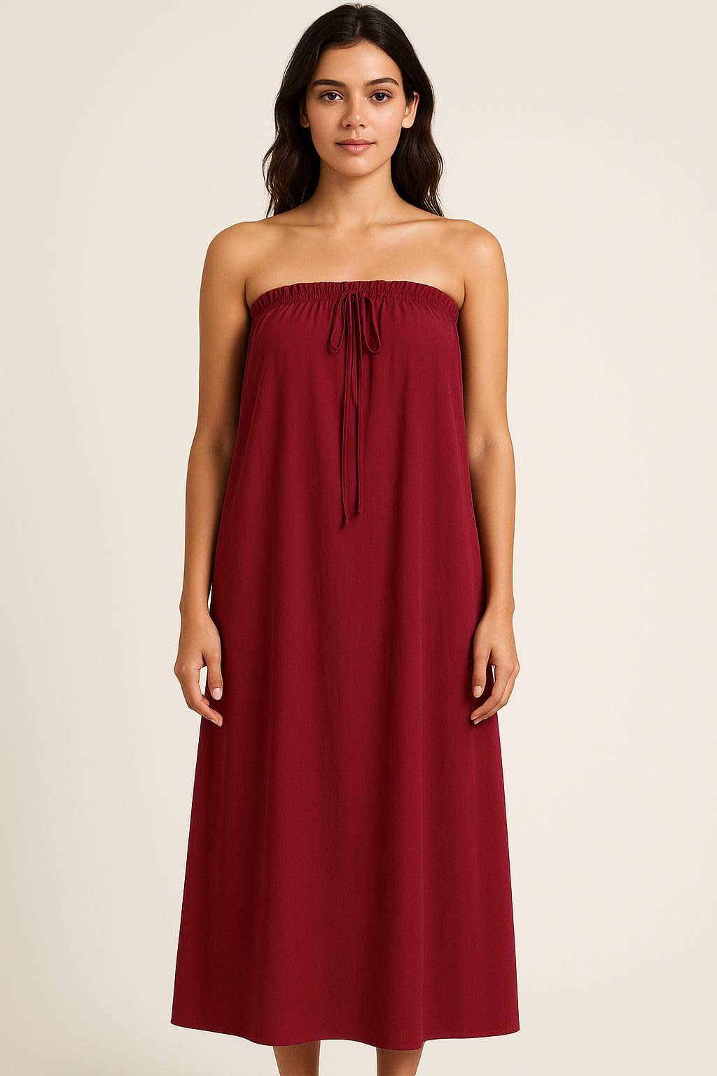 UD Professional Salon Facial Gown for Women & Men Reusable, Free Size, Lightweight Beauty Parlour Gown for Spa, Makeup, Hair Cutting, Massage & Salon Use | Comfortable & Easy to Wash (Maroon)-image-2