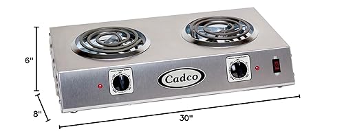 Miniatura 2 de Cadco CSR-1T Encimera sola placa caliente de 120 voltios, acero inoxidable