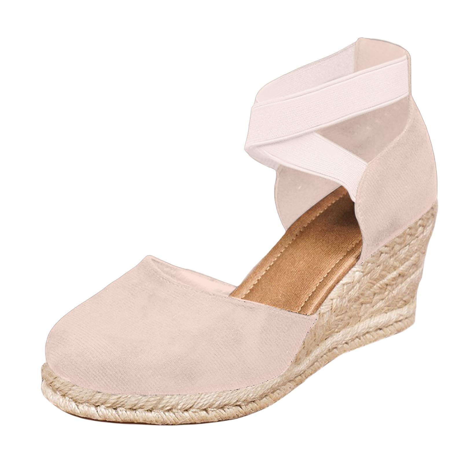 Genérico Sandalias Mujer Verano Primavera Verano Anchas Mujer Cuña Plataforma Zapatos Yute Sandalias de Tacón Vestir Elegantes Shoes Alpargatas Valencianas Fiesta Verbenas