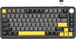 ATTACK SHARK X85 PRO Teclado mecânico sem fio com tela TFT e botão, teclado gamer 75% QMK com junta, com fio 2.4G/BT/USB-C, switch linear hot-swappable, 4000mAh, NKRO, RGB,PC/MAC (Estrela Negra)