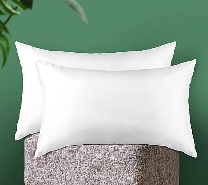 Sajavat Home Super Soft Microfiber Pillow Filler Size 18x27 INCHES / 45x68 CMS White (Pack of 2)