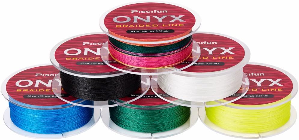 Piscifun Onyx Braided Fishing Line 6lb-150lb Superline Abrasion Resistant Braided Lines Super Strong High Performance PE Fishing Lines : Sports & Outdoors