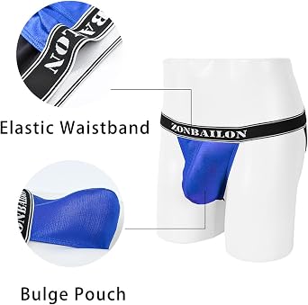 JINSHI Mens Silk Glossy Underwear Sexy Low Rise Bikini Briefs with Bulge Pouch