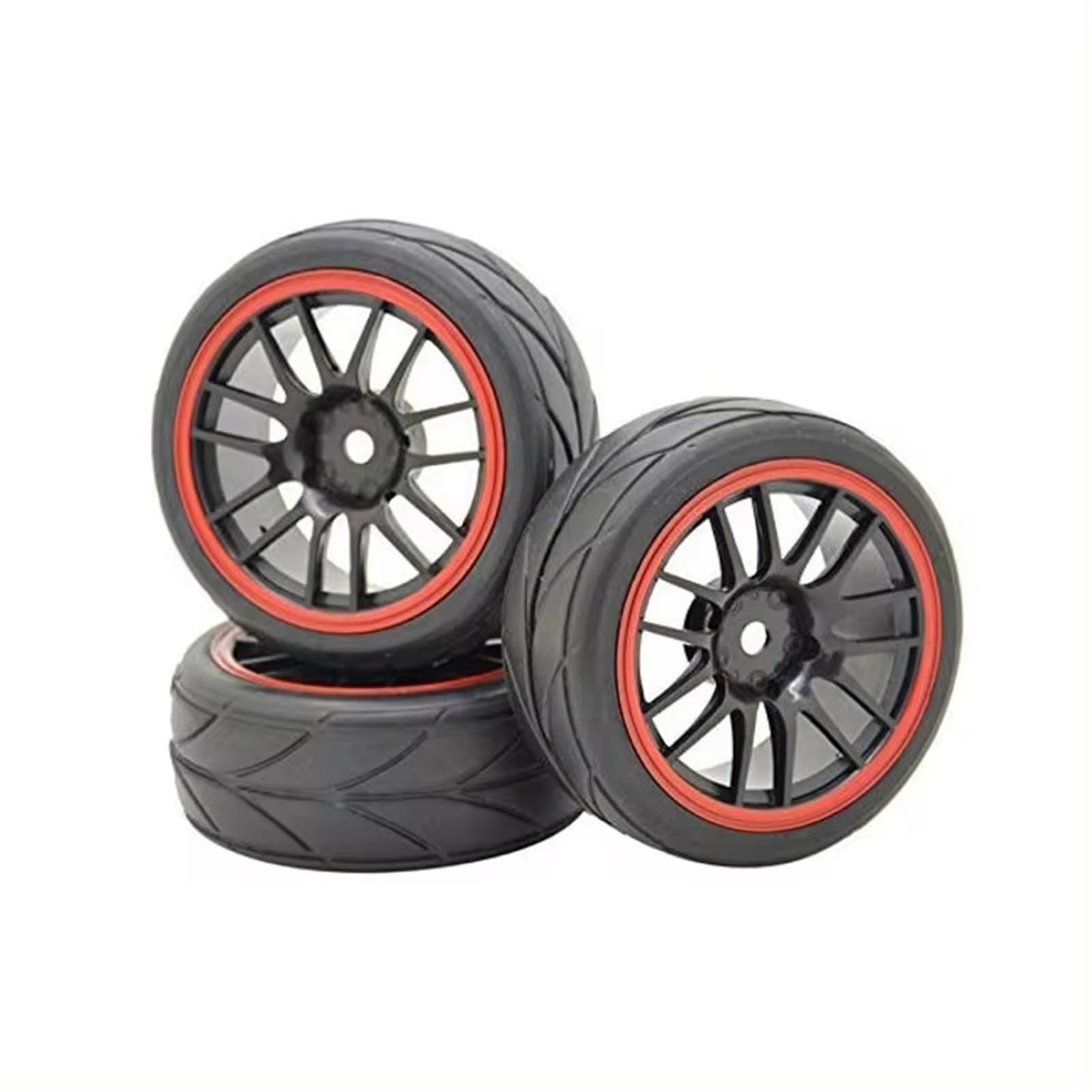 Per RC 1/10 On-Road Touring Drift Car 4 Pezzi 12mm Cerchioni Con Mozzo E Pneumatici In Gomma Ruote