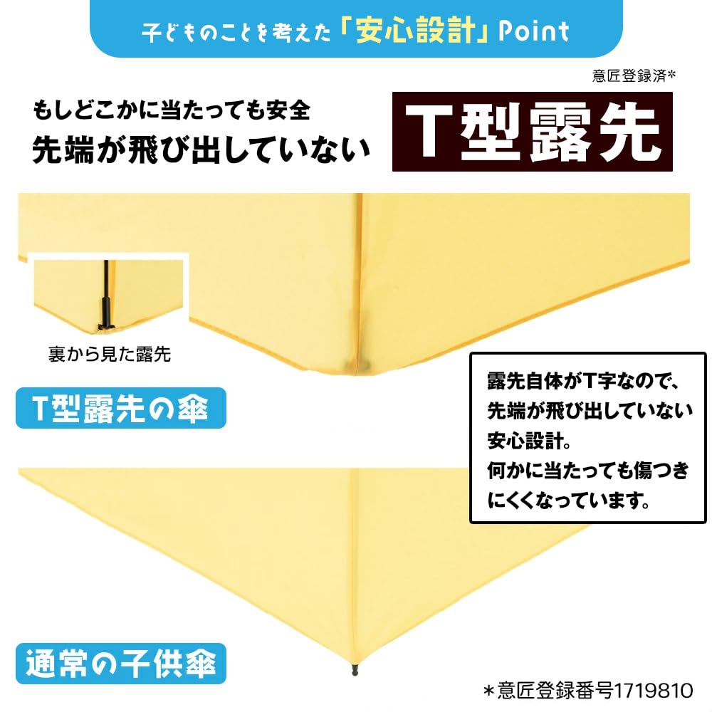 小川(Ogawa) キッズ折りたたみ傘 雨傘 透明窓付き 先端が丸いT型露先 手開き式 55cm 6本骨 Cynthia シンシアキッズ ネイビー 無地 反射テープ付 安全カバー バッグ型共袋 ポリカーボ グラスファイバー骨 はっ水 63000 - 5