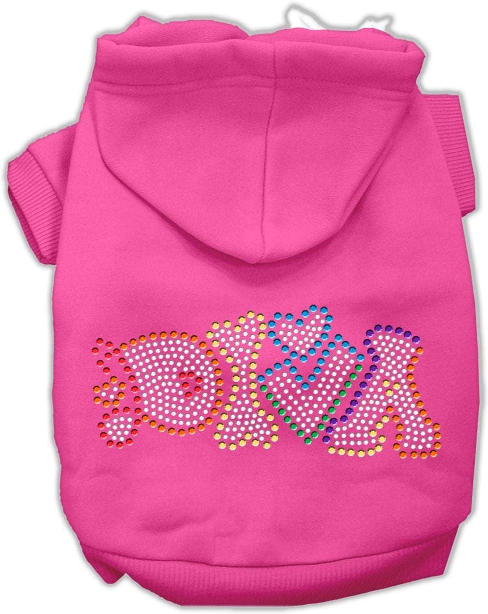 Mirage Pet Products 16" Technicolor Diva Rhinestone Pet Hoodie, X-Large, Light Pink