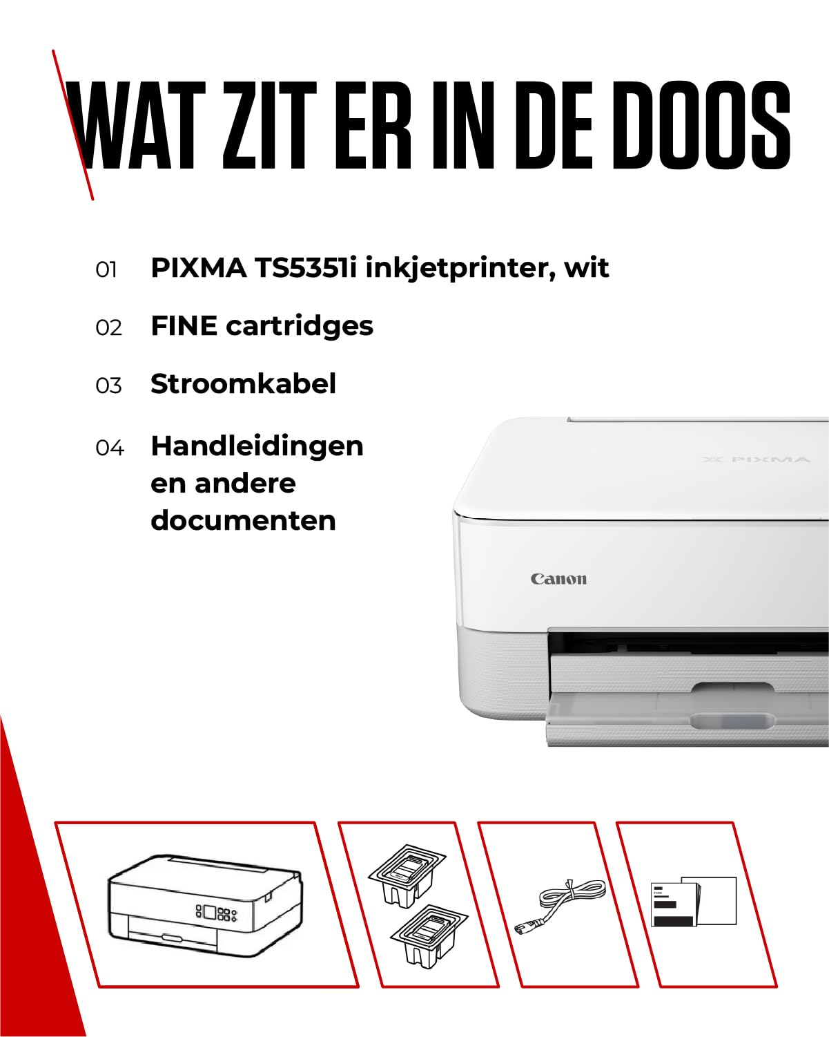 Canon Serie PIXMA TS5351i - Stampante Wifi per la Casa con Display OLED | Connessione Wireless per Stampare Facilmente da Smartphone | Stampante Multifunzione con PIXMA Print Plan