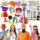61PCS Photo Booth Props Paper Plastic Funny Party Accessories Set