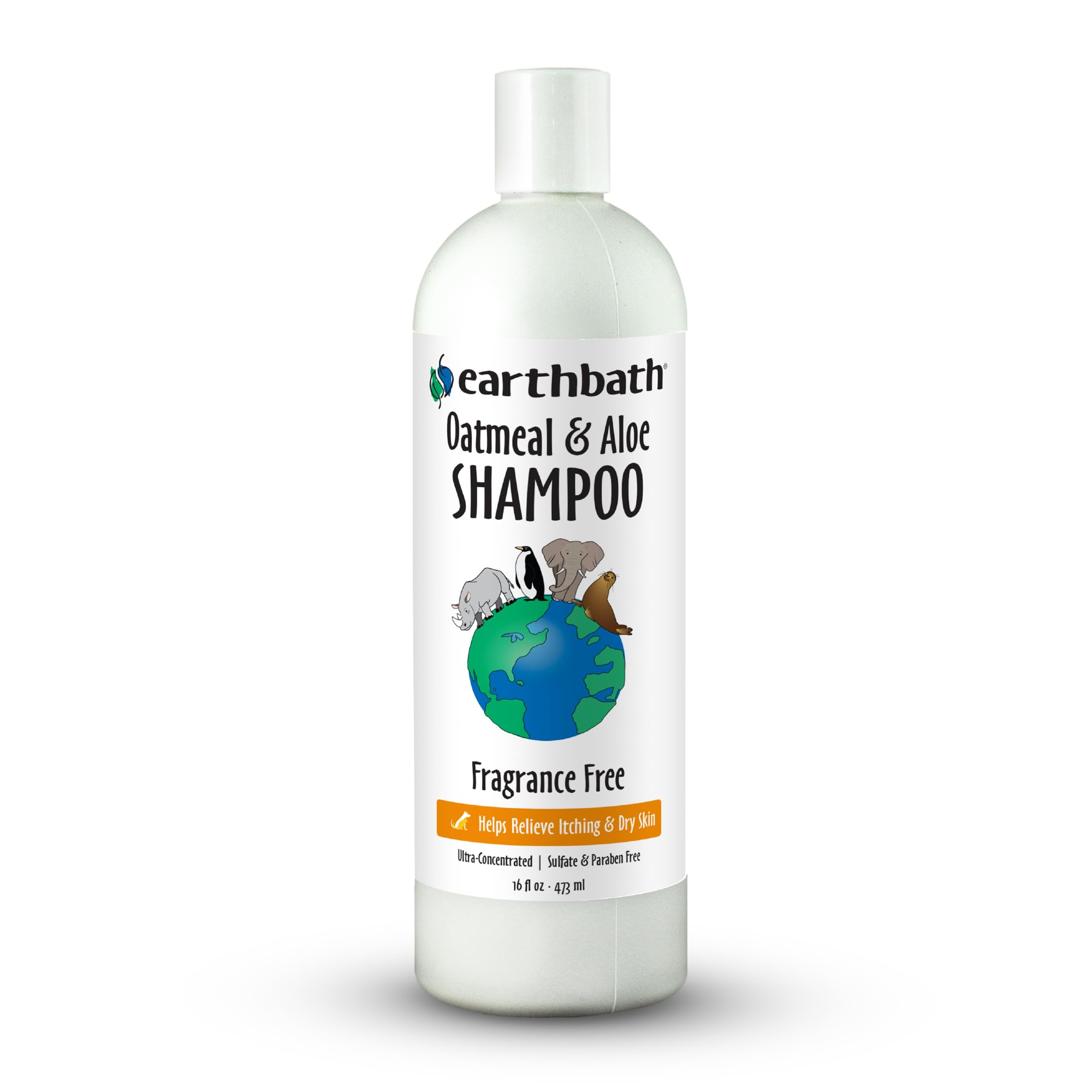 Earthbath Fragancia Libre Perro champú, 472 ml, Avena y Aloe