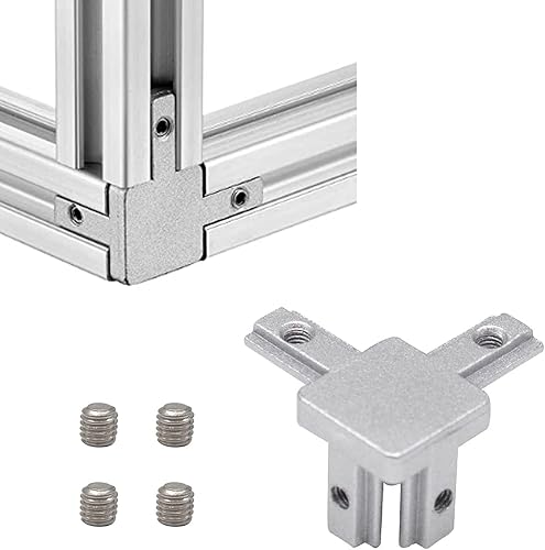 Miniatura 2 de SeekLiny 2020 - Conector de esquina con soporte de ángel de 3 vías, accesorios de extrusión de aluminio 2020, ranura en T, ranurado en V con