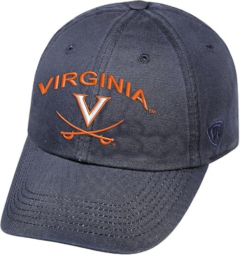 Virginia Collegiate Adjustable Hats (US, Alpha, One Size, Virginia Navy Arch)