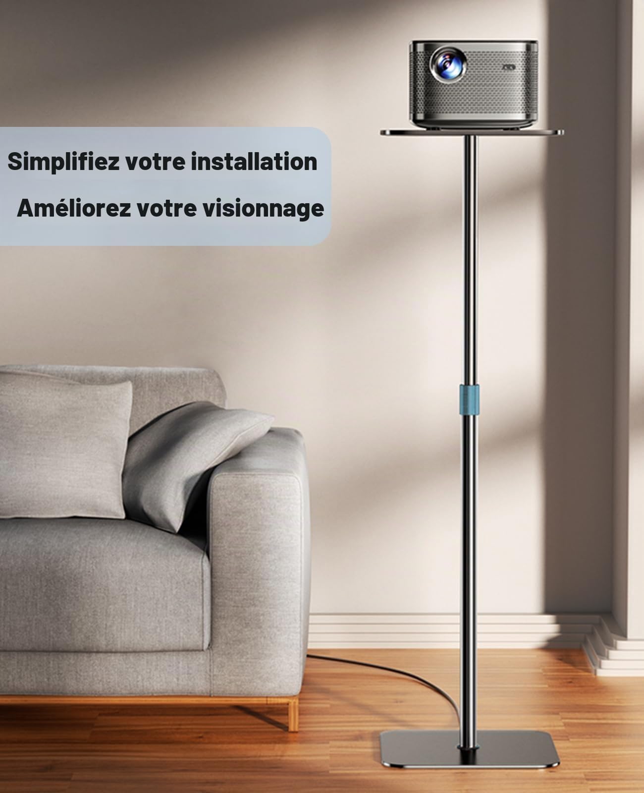 Support de projecteur réglable en hauteur 104-160 cm - Support au sol 6 kg