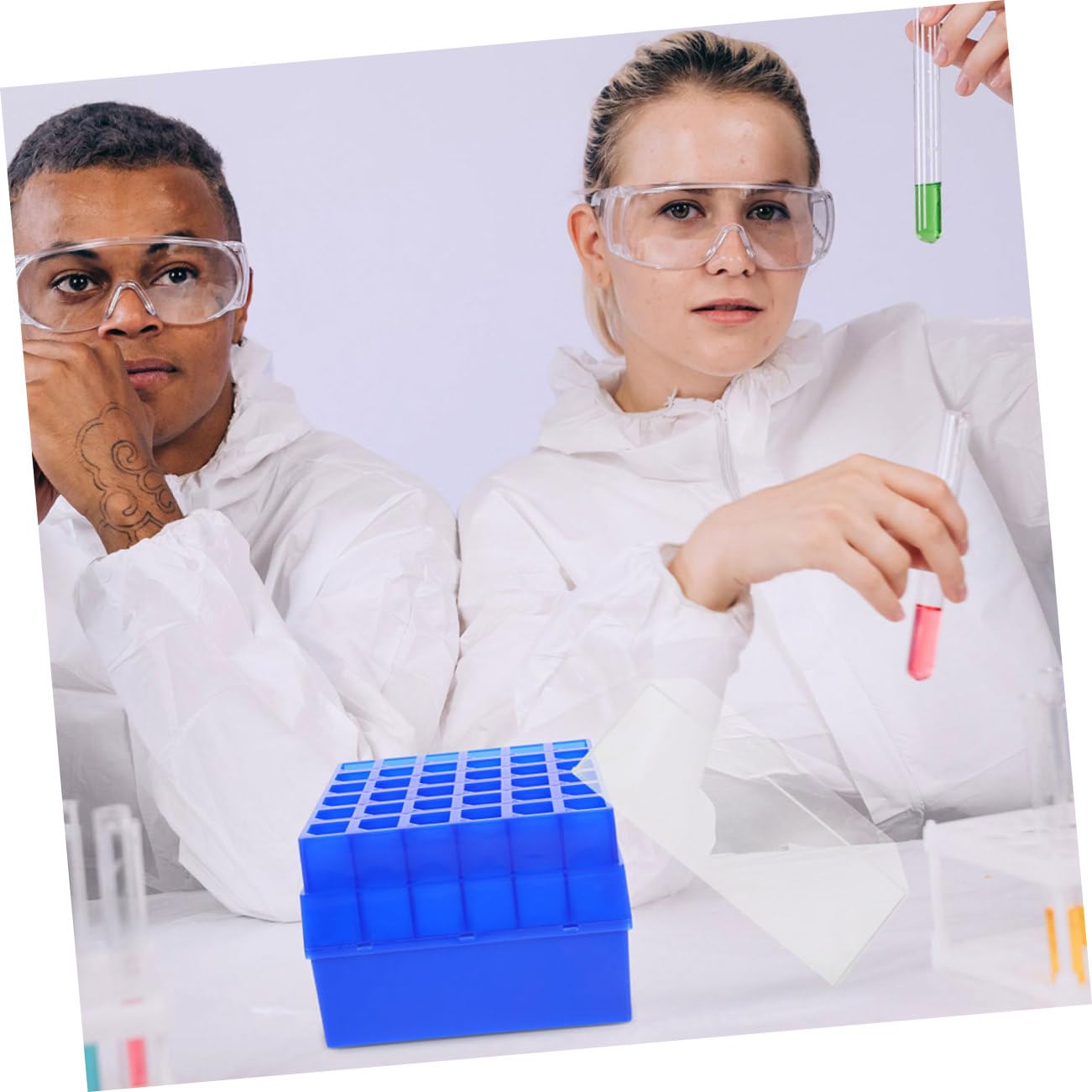 4pezzi Scatole Per Provette Da Laboratorio Compartimenti Per Tubetti Campionamento Box Per Conservazione Provetta Bassa Temperatura Posti Per Posti