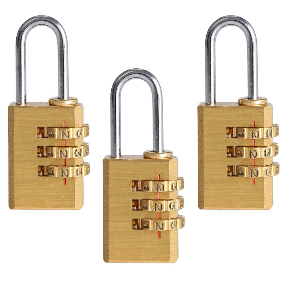 Volo 3 Digit Brass Re-Settable Combination Padlock/Password Lock/resettable Combination Lock for Travel Bags, Travel Lock. (3pcs) (B0BCKQ7TXF) Amazon Price History, Amazon Price Tracker