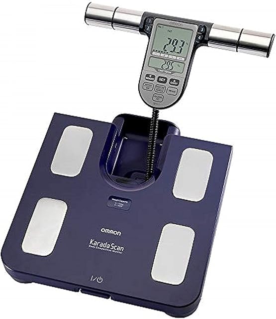 OMRON BF511 Clinically Validated Full Body Composition Monitor with 8 high-precision sensors for hand-to-foot measurement - Blue