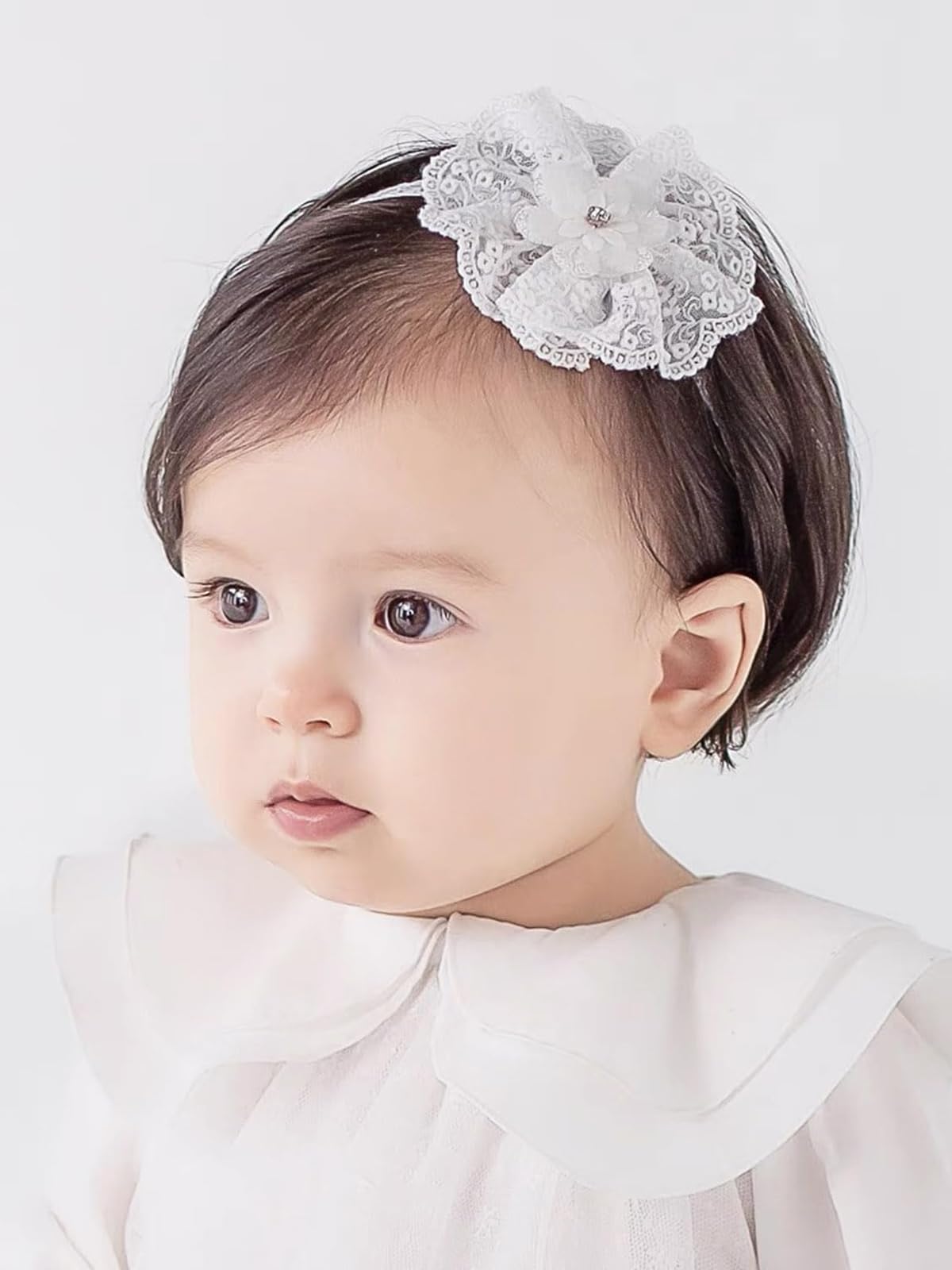 Baby Mädchen Stirnband mit Blume, Elastisches Weiches Haarba