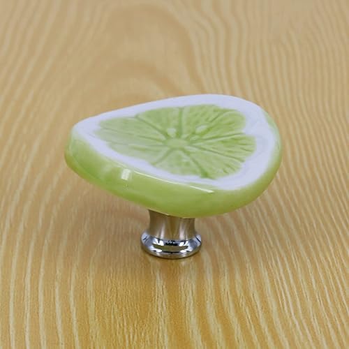 Miniatura 10 de Pomos de gabinete con forma de limón, pomos de cerámica para gabinetes, manijas de puerta de armario, tiradores de cajón, 4 unidades, color