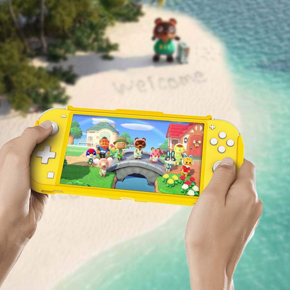 ECHZOVE TPU Case for Nintendo Switch lite, Protective Case for Nintendo Switch lite with Game Card Storage and Kickstand - Yellow - Image 7