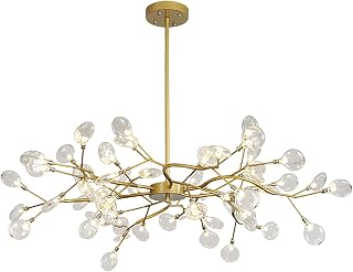 Fireflies G4 Chandelier Living Room Restaurant Room Lights Modern Light Home Lighting Gold and Lollipop Glass Lampshade 30 Lights (Gold and Transparent Glass Lampshade 54 Lights)