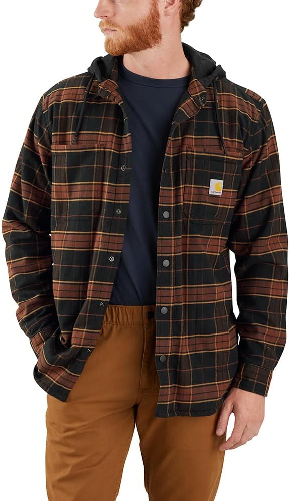 Carhartt Men's 106353 Rugged Flex® Relaxed Fit Flannel Fleece Lined Hoo
