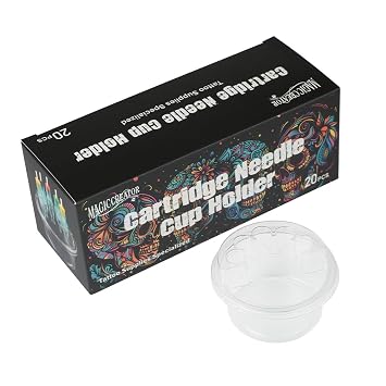DGT 20PCS Disposable Tattoo Cartridge needles Cup Holder, Cartridge needles Placement Rack, Disposable Cartridge needles Cleaning Cup.