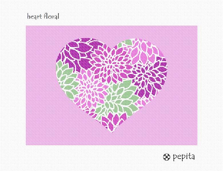 Pepita Needlepoint kit: Heart Floral, 10