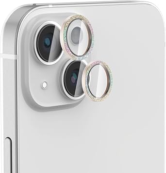 [Glitter Colorful][2 sets] for iPhone 13 /iPhone 13 Mini Lens Protector,Tempered Glass Camera Cover Screen Protector,Ultra HD 9H Scratch Resistant Camera Screen Protective Lens Film