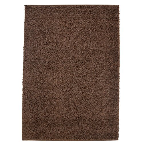 Shaggy - Alfombra, flokati, acrílico, marrón, 120 cm_x_170 cm