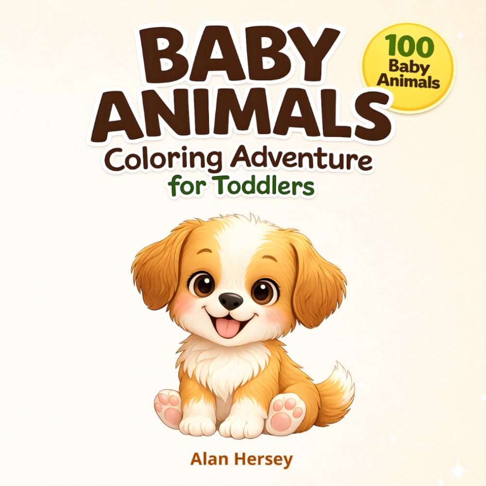 Baby Animals Coloring Adventure for Toddlers: 100 Cute, Captivating, and Adorable Creatures for Developing Skills and Creativity