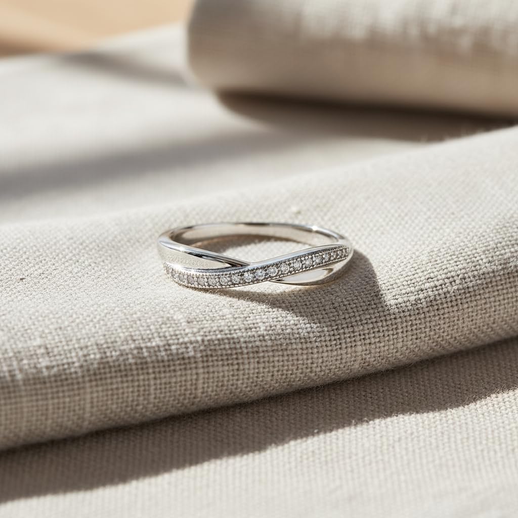 SILVERCLOSEOUT Sterling Silver Cz Thin Stackable Infinity Ring (Size 4-10)