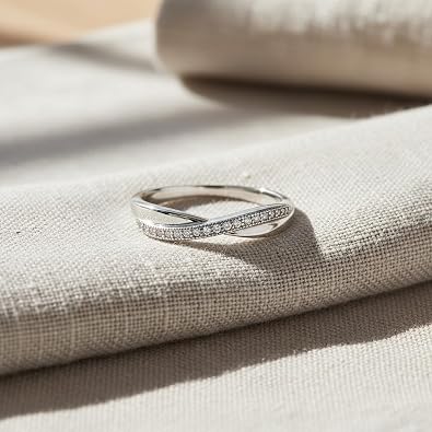 SILVERCLOSEOUT Sterling Silver Cz Thin Stackable Infinity Ring (Size 4-10)