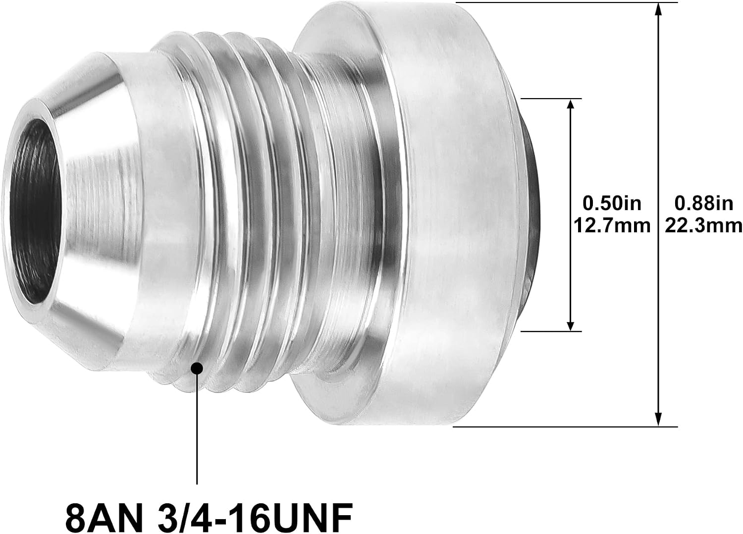 EVIL ENERGY Male 8AN Weld on Bung Fitting Stainless Steel 2Pcs
