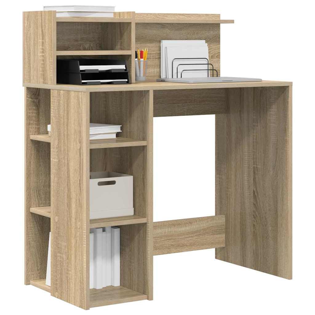 vidaXL Desk Sonoma Oak Engineered Wood 90 x 48 x 101.5 cm