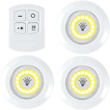 UpWay Kumandal  Dolap Tezgah  st  Parlakl k Ayarlanabilir COB LED Gece Lambas -3 l  Paket