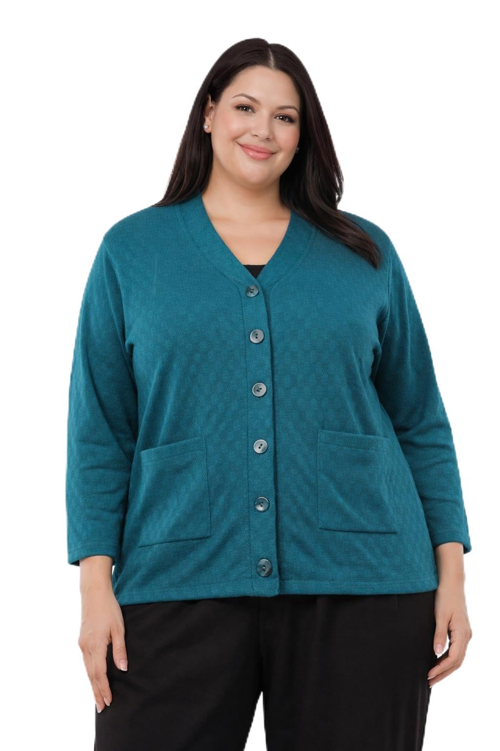 Women's Warm Woolen Cardigan, Full Sleeve Knitwear, Winter Sweater with Front Pocket, Plus-picture-37