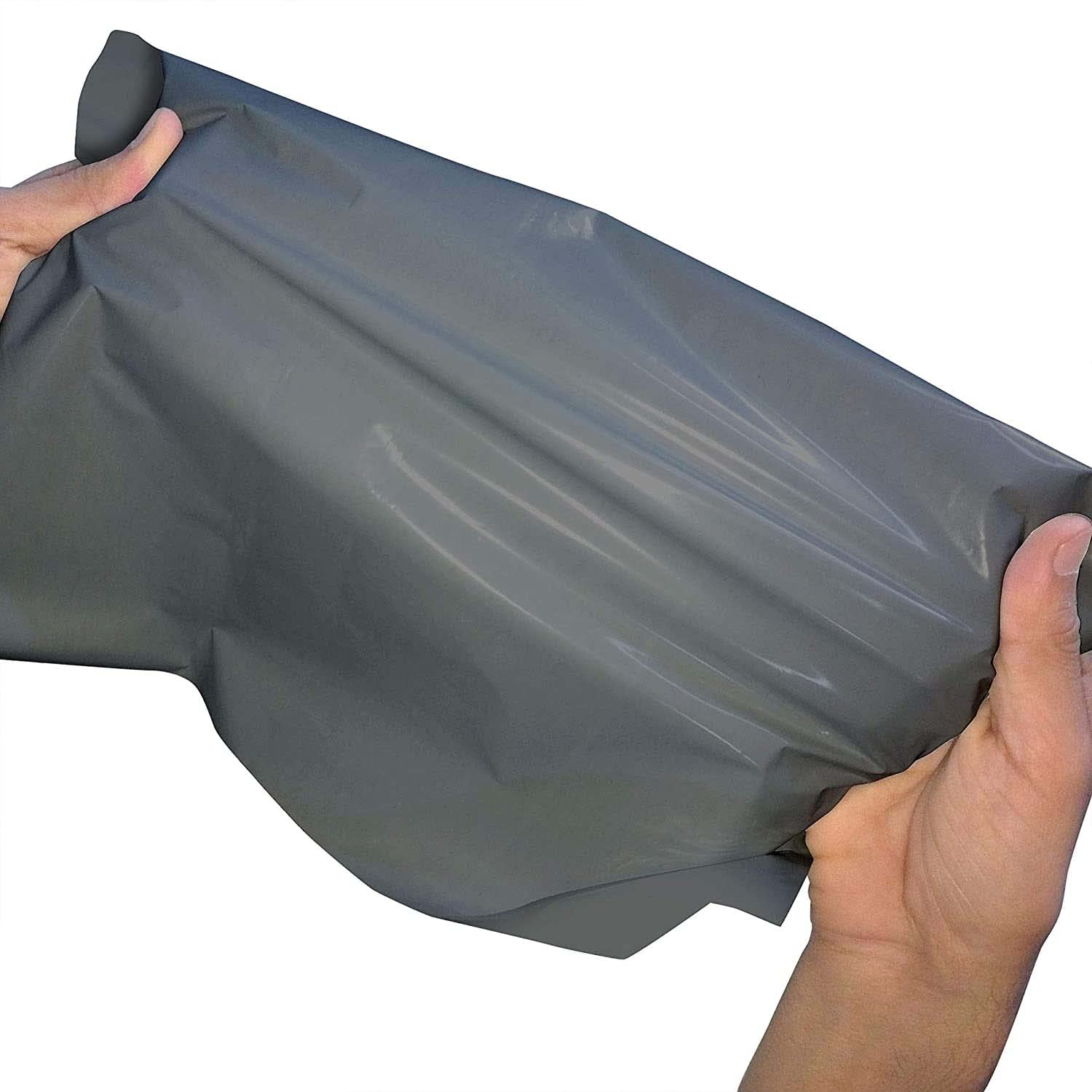 1000 buste di alta qualità con chiusura automatica, per spedizioni di pacchetti, in plastica, colore grigio (25,4 x 35,56 cm)