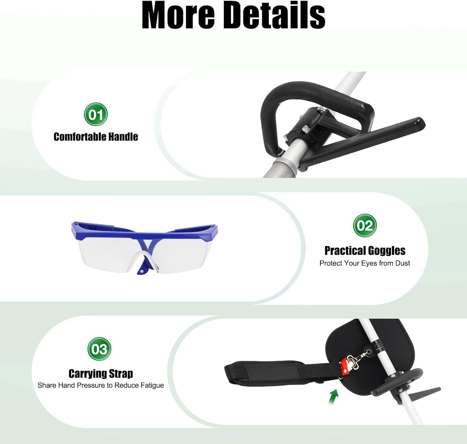 Gas Powered Pole Saw, 43cc 2-Stroke Cordless Tree Trimmer Gas Pole Saws, 7.9 to 11.5 ft Extendable Long Powerful Chainsaw with Rotatable Head & 12 inch Cutting Bar for Tree Trimming Pruning