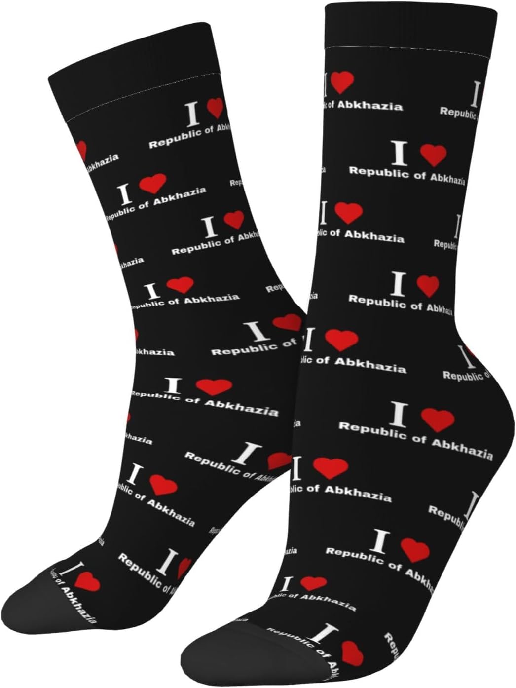 I love Republic of Abkhazia Socks For Men Women Sport Crew Athletic Running Wicking Socks
