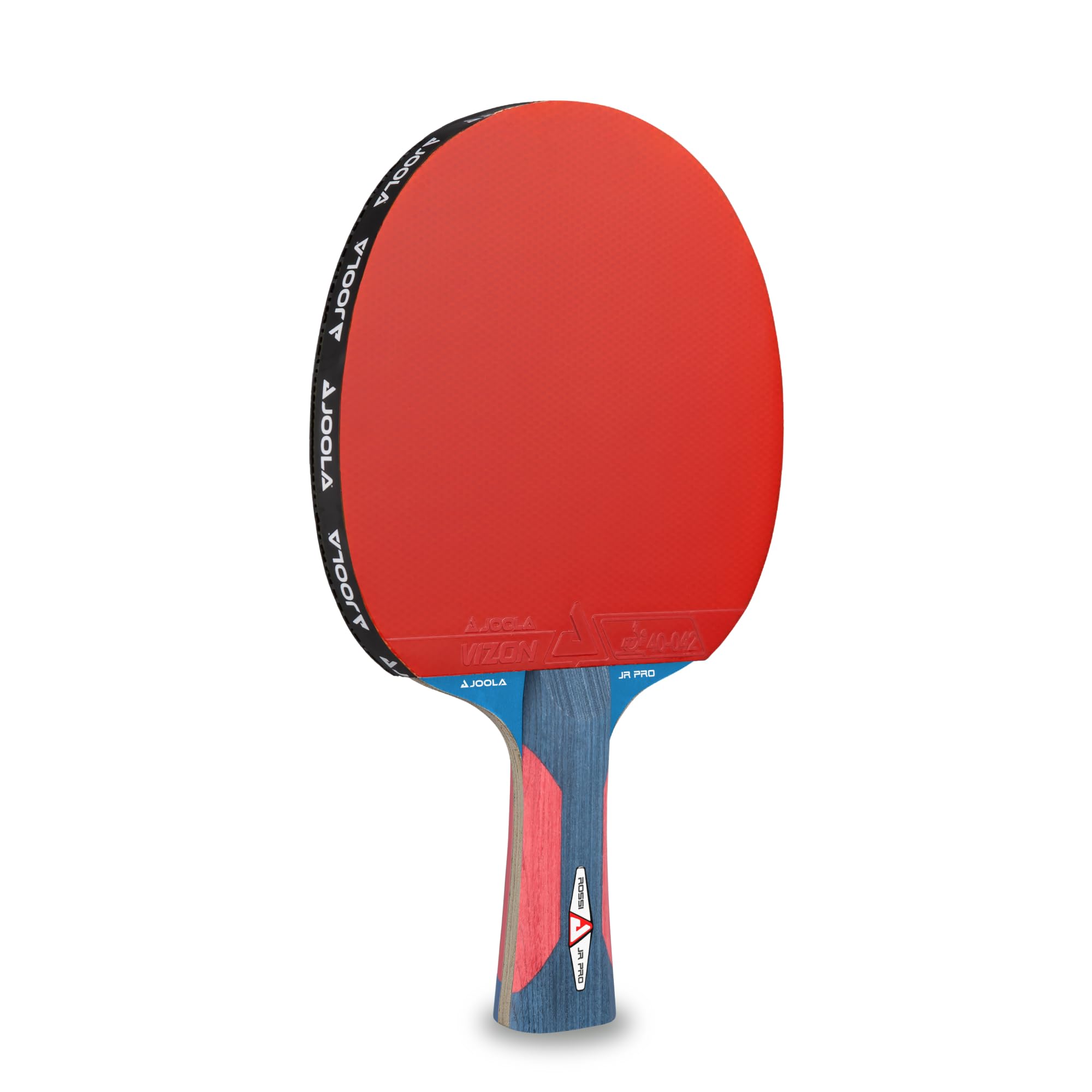 JOOLA Tischtennisschläger Rosskopf Junior Pro ITTF genehmigter Kinder Wettkampf Tischtennis-Schläger 5 Sterne, Griff Blau/Rot, 1.8 MM Schwammstärke