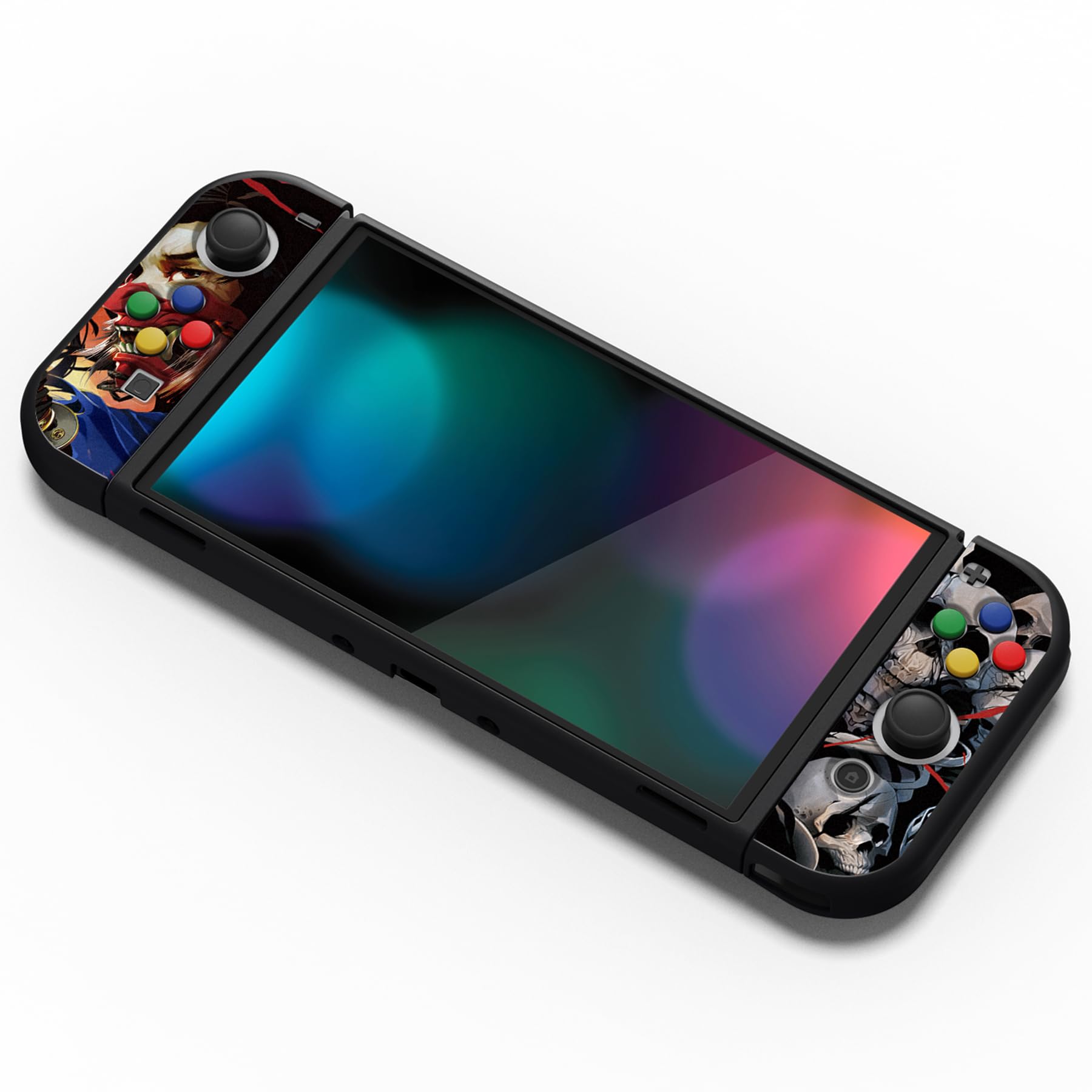 playvital Cover Custodia per Nintendo Switch OLED,Copertura Morbida TPU Protezione per Joycon Console con Copri Analogici/Tasti(ZealProtect)-Fantasma di Samurai