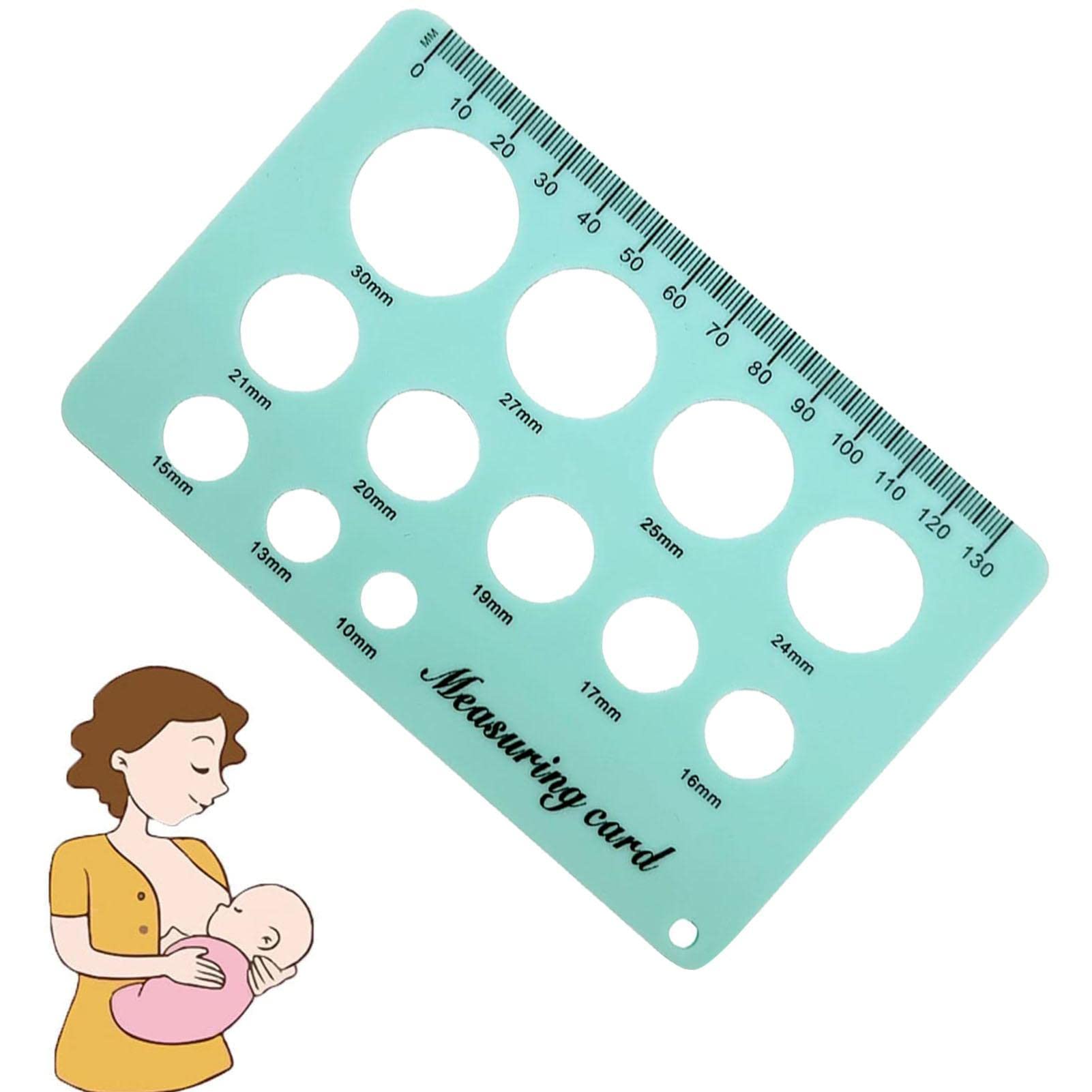 Silicone Nipple Measuring Ruler | Breast Pump Measuring Card | Musthaves for New Mothers, Skin-Friendly Soft Flange Size Gauge for