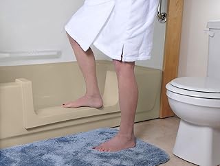 CleanCut Step Bathtub Accessibility Kit - Convert Existing Tub to Step-In Shower (Beige, Size Large)