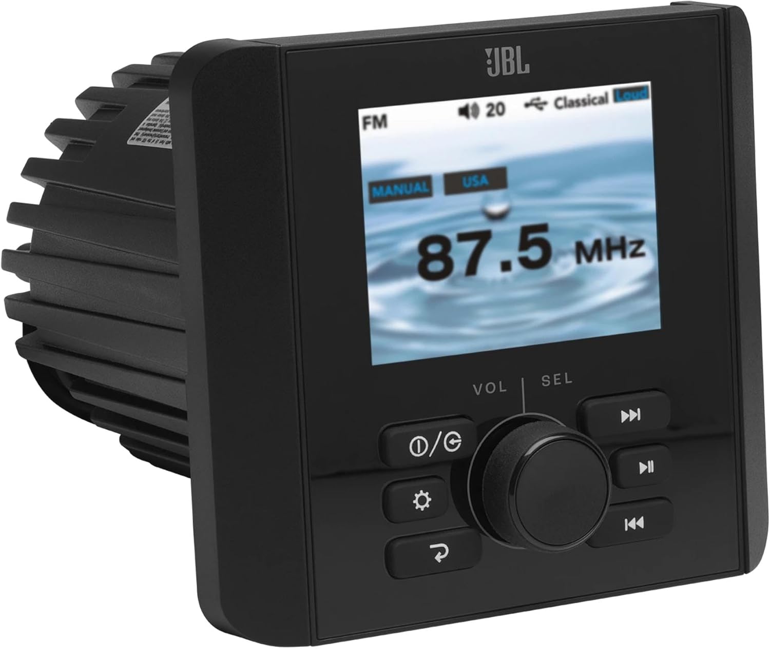 JBL JAM5000N Gauge-Mount Marine Receiver with AM/FM, High Power Output, Bluetooth, 3-Zone, NMEA2000