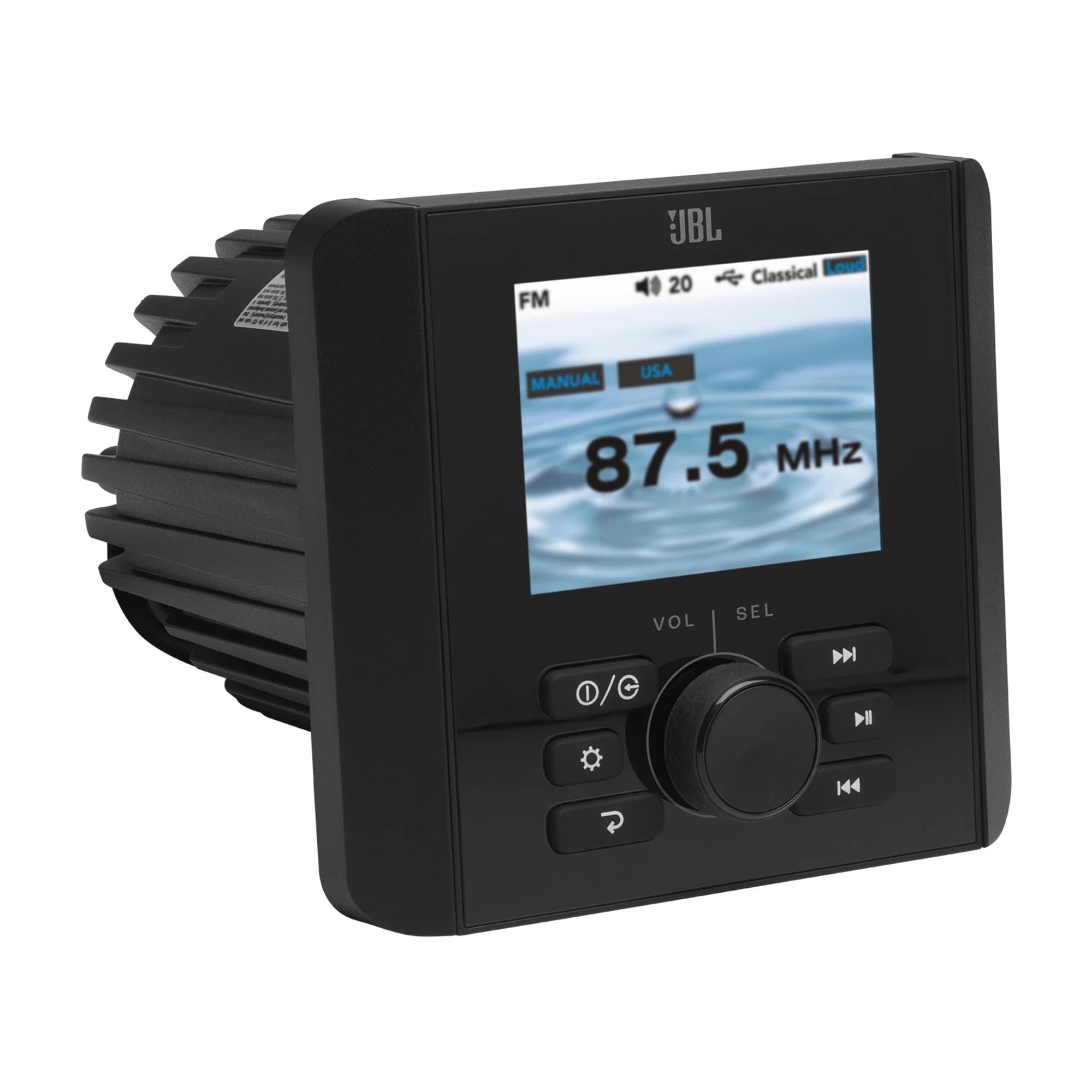 JBL JAM5000N Gauge-Mount Marine Receiver with AM/FM, High Power Output, Bluetooth, 3-Zone, NMEA2000 with SEADASH3W Universal Marine 3