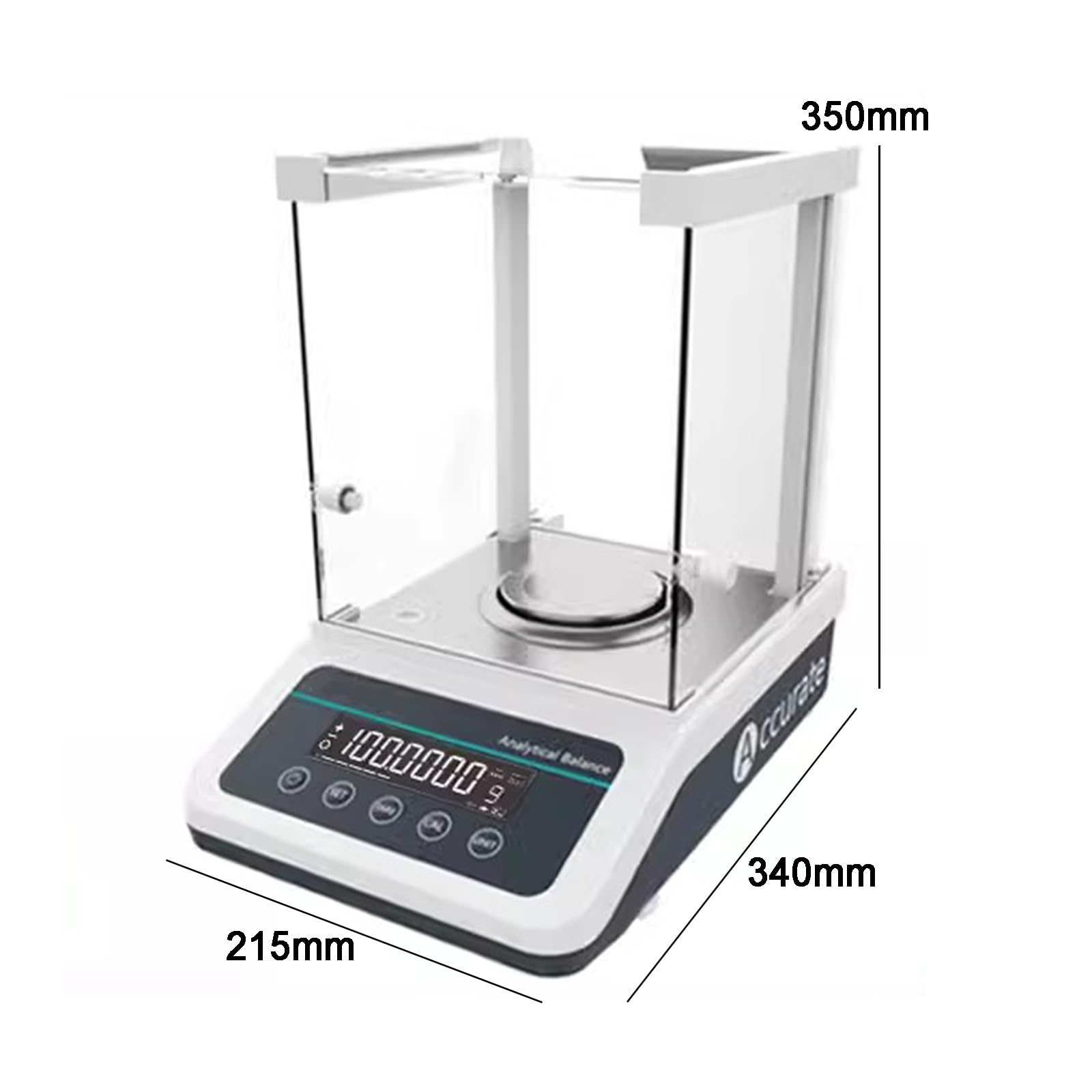 Balanza analítica de alta precisión de 0,1 mg, báscula digital de laboratorio con protector contra el viento, pantalla LCD, interfaz RS232 para escuelas y pruebas de piezas, tamaño: 220 g/0,1 mg.
