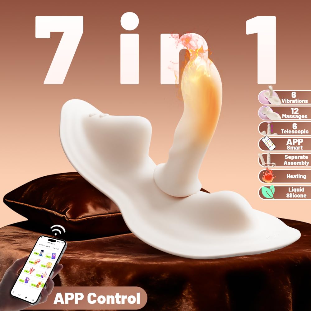 Aufsitz Dildo Vibratorensets für Frauen mit 6 Stoßmodi 6 Vibrations und Heizung G Punkt Vibration Perineum Klitoris Stimulator mit APP Fernbedienung Extrem Sex Spielzeug für die Frau Paare Sex Toyset