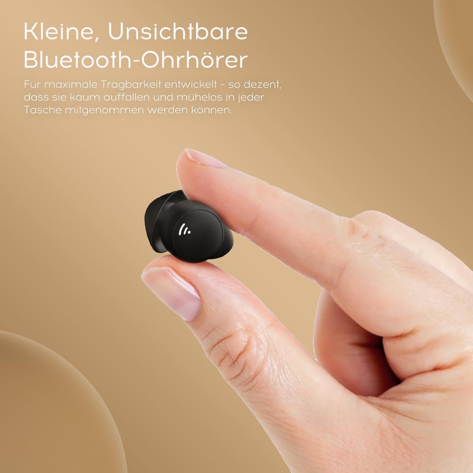 Auriculares para Dormir, Mini Auriculares para Dormir, inalámbricos Bluetooth 5.3, Silicona líquida, para Dormir de Lado, indicador de Potencia para Entrenar, Trabajar, Viajar (Negro)