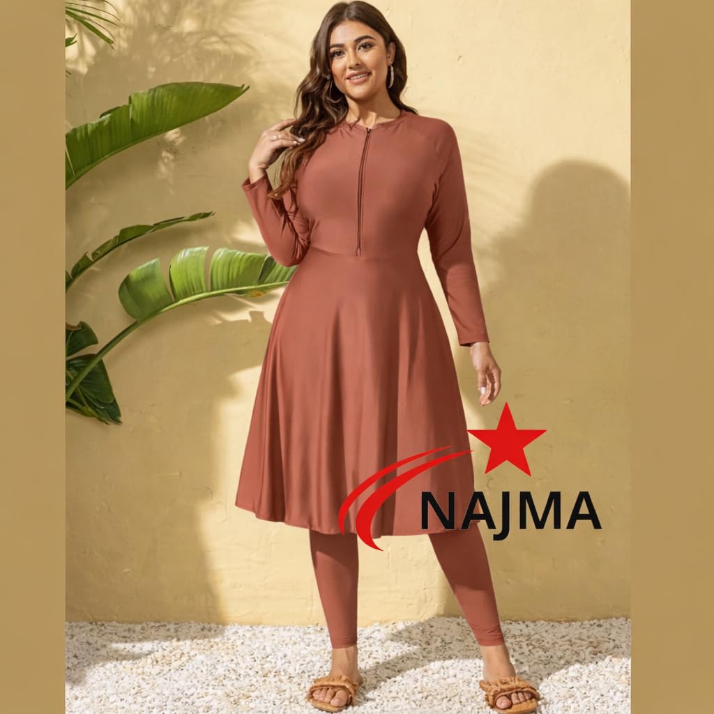 NAJMA,Burkini,Burkini Femme avec Hijab – Maillot de Bain Modeste 3 Pièces – Grossesse, Allaitement & Standard